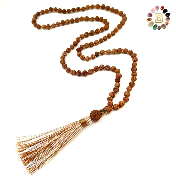 5 Mukhi Rudraksha Mala Beads with Tassel