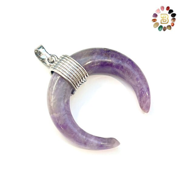 Amethyst Moon Shape Pendant
