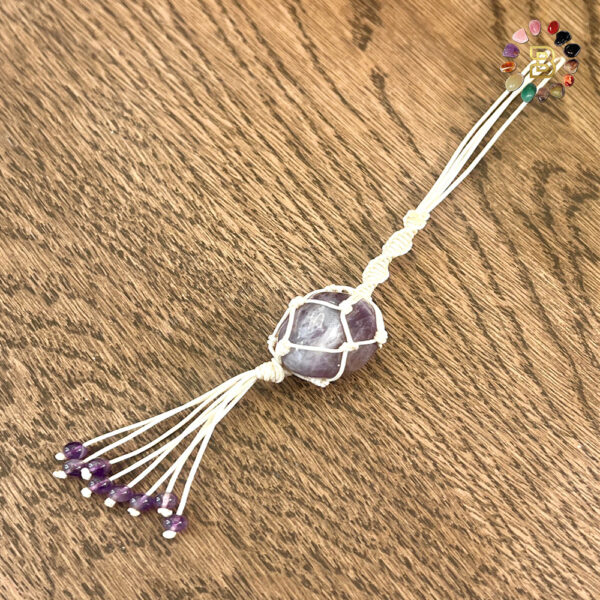 Amethyst Tumbled Keychain