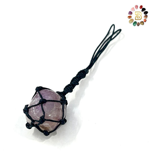 Amethyst Tumbled Stone Keychain