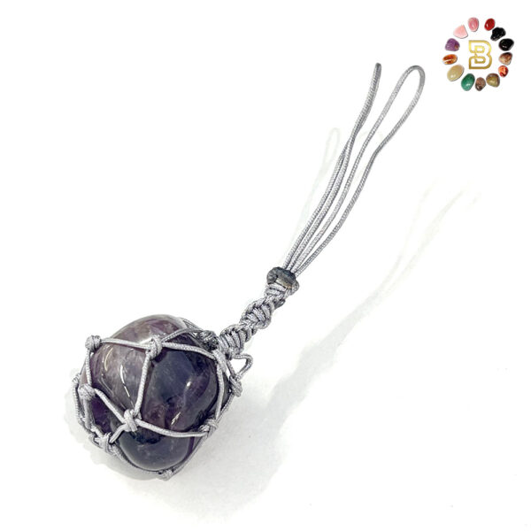 Amethyst Tumbled Stone Keychain