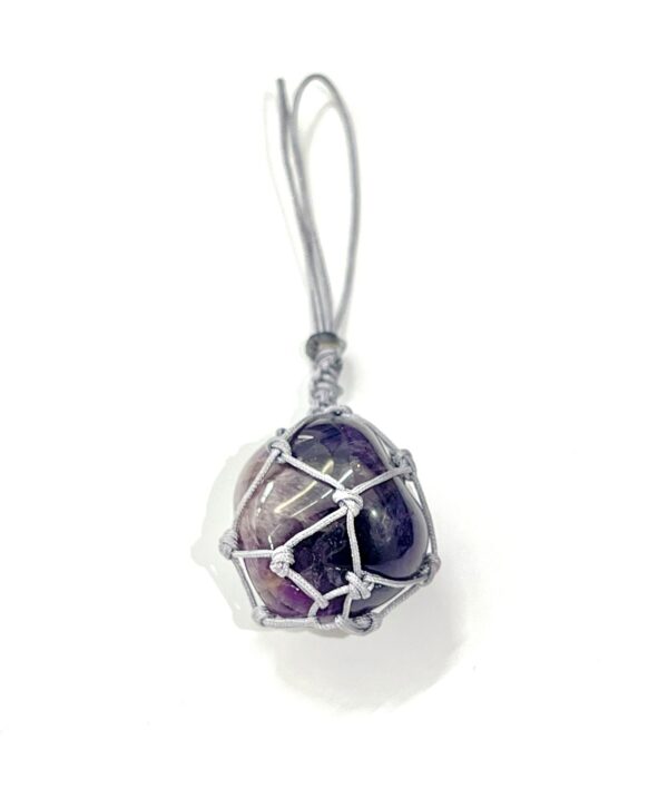 Amethyst Tumbled Stone Keychain