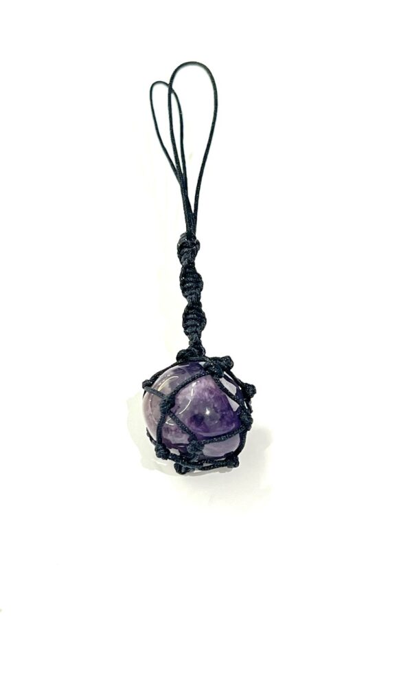 Amethyst Tumbled Stone Keychain
