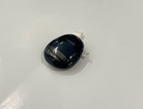 Black Hypersthene Tumbled Stone Pendant