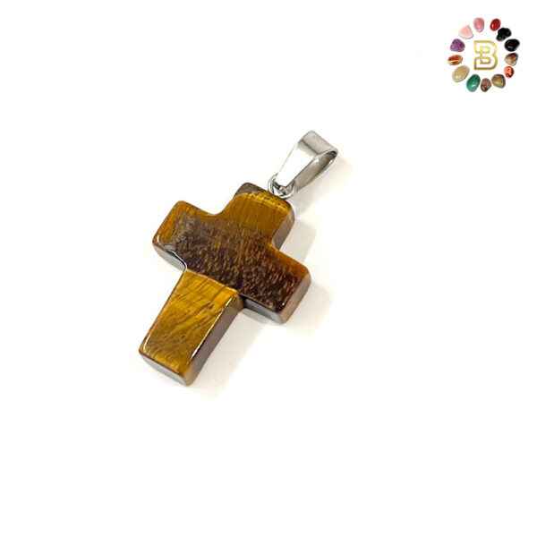Brown Tiger Eye Cross Pendant