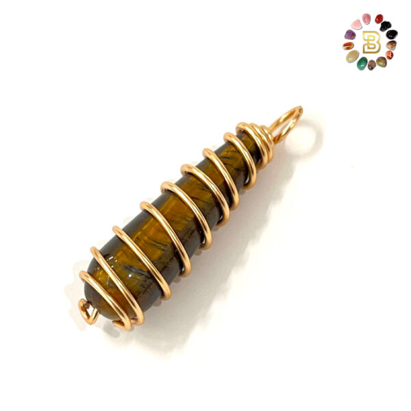 Brown Tiger Eye  Spiral design Pendant