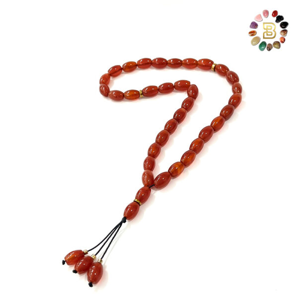 Carnelian Tasbih Oval shape 10mm