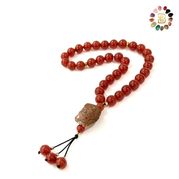 Carnelian Tasbih with Raw Stone 10mm