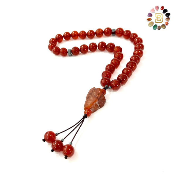 Carnelian Tasbih with Raw Stone 12mm