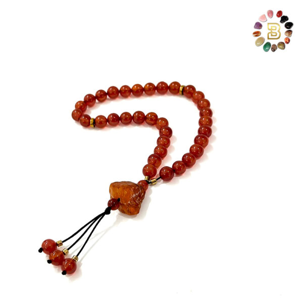 Carnelian Tasbih with Raw Stone 8mm