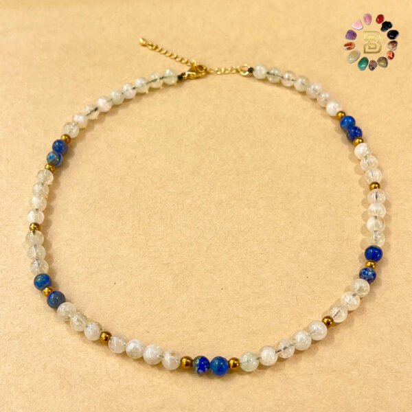 Citrine with Lapis Lazuli Necklace 6mm(40cm)