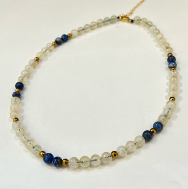 Citrine with Lapis Lazuli Necklace 6mm(40cm)