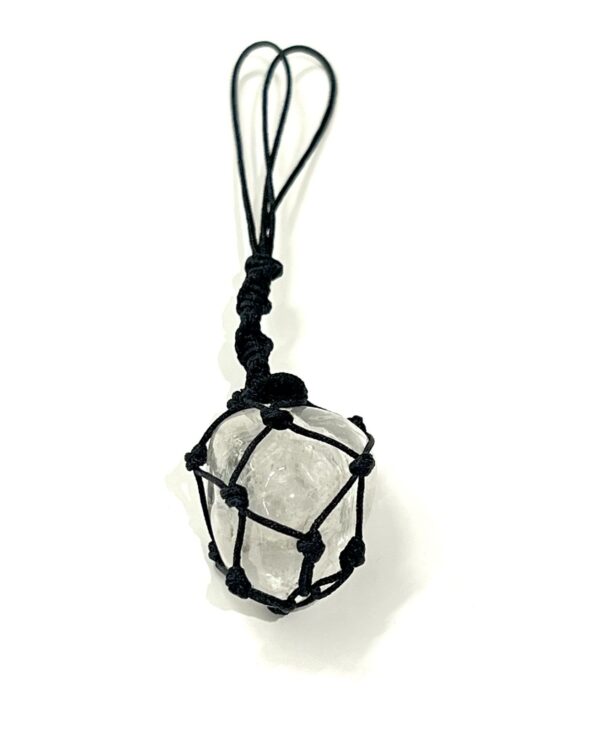 Clear Quartz Tumbled Stone Keychain