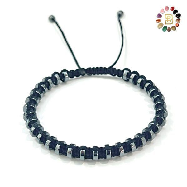 Flat Hematite Shambala Men Bracelet