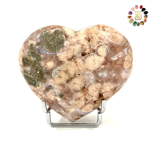 Flower Agate/Sakura Agate Heart Shape(207.5g)