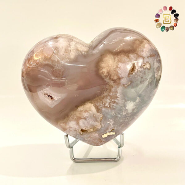 Flower Agate/Sakura Agate Heart Shape(656.3g)