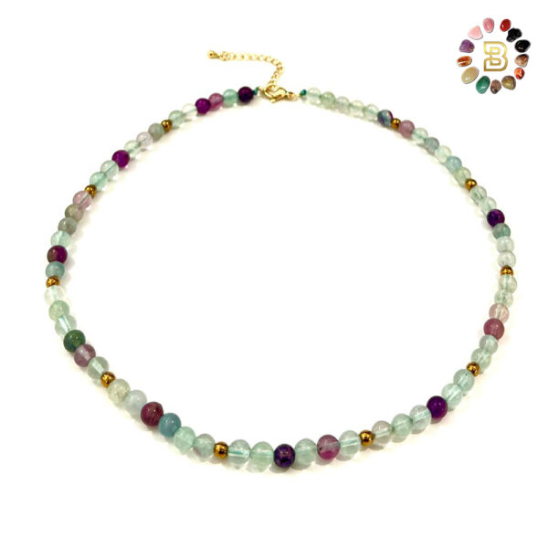 Fluorite with Hematite Necklace 6mm(43cm)