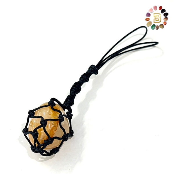 Golden Healer Quartz Tumbled Stone Keychain