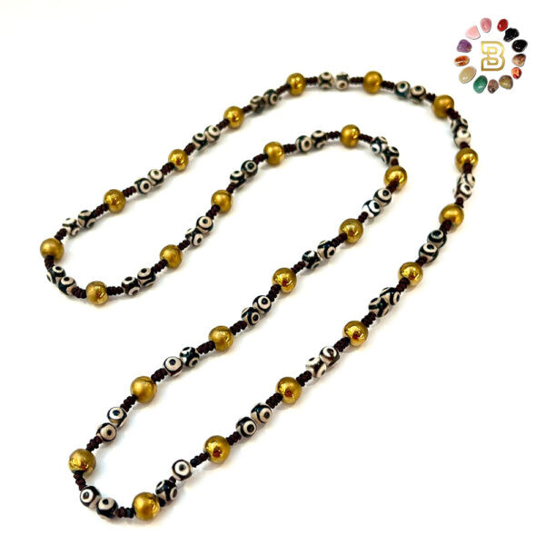 Golden Hematite with Dzi Beads  and Snake knots in between Men Necklace