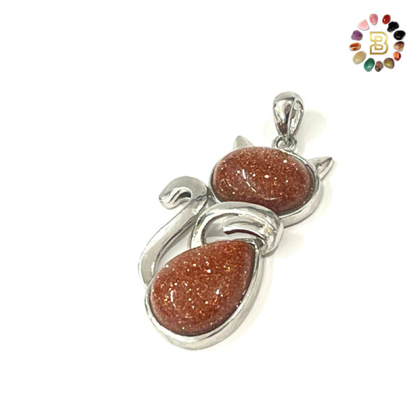 Golden Sandstone Cat Shape Pendant