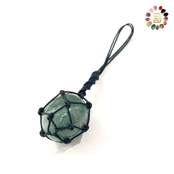 Green Aventurine Tumbled Stone Keychain