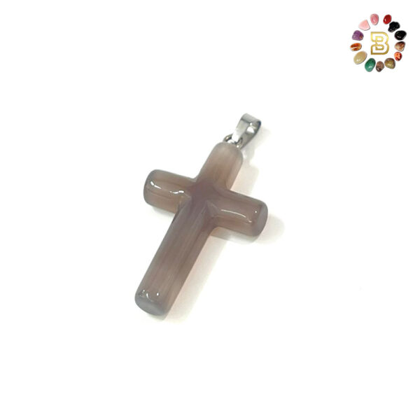 Grey Agate Cross pendant