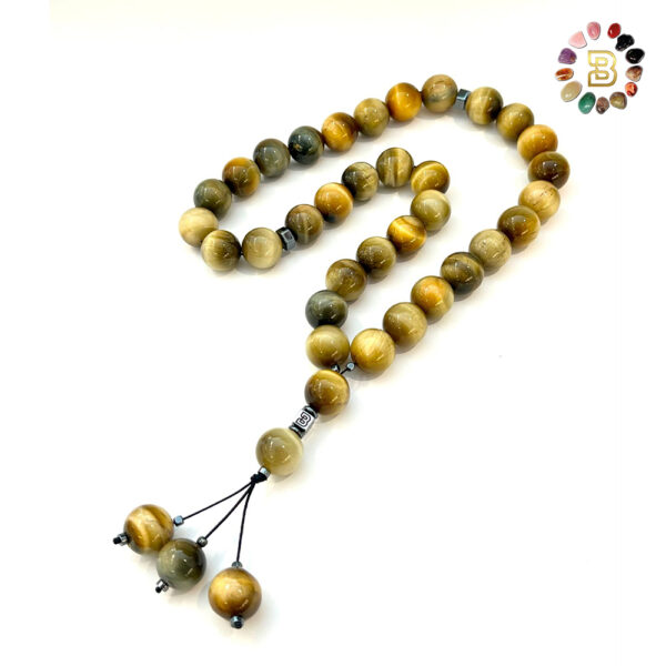 Honey Blue Tiger Eye Tasbih 16mm