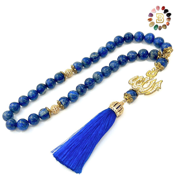 Lapis lazuli Tasbih with Allah charm 10mm