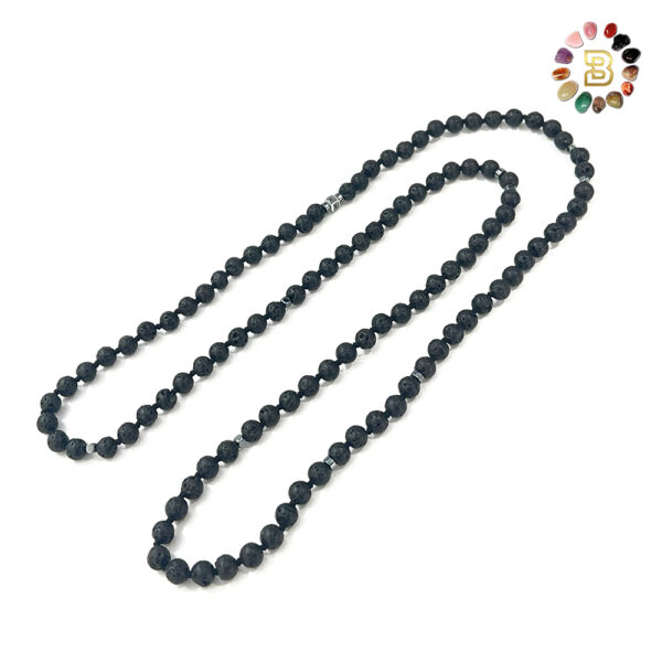 Lava Stone Men Necklace 6mm (78Cm)