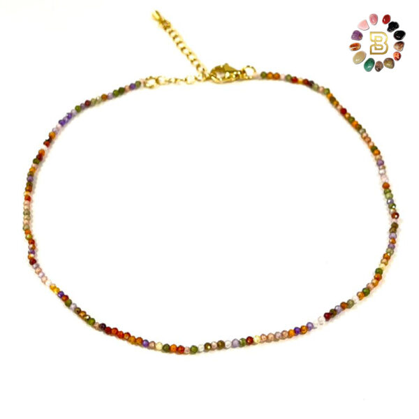 Multicolor Zirconia Faceted Choker (31.5cm)