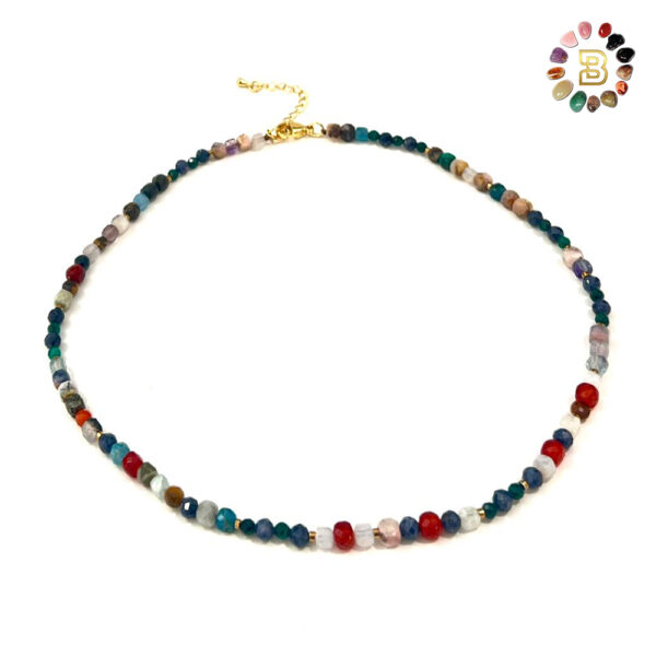 Natural Mix Faceted Stone Necklace 4mm(40cm)