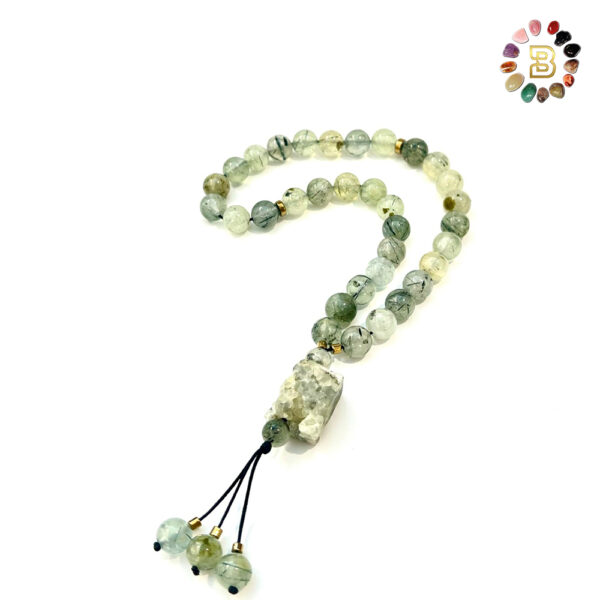 Prehnite Tasbih with Prehnite Tumbled Stone 8mm