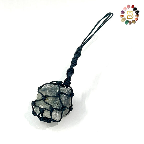 Raw Prehnite Stone Keychain