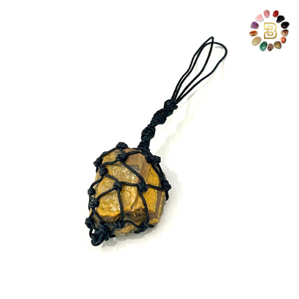 Raw Tiger Eye Stone Keychain