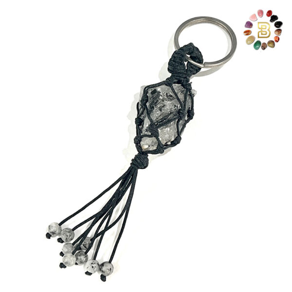 Raw Tourmalated Quartz Keychain