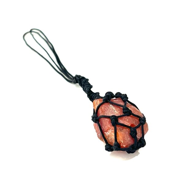 Raw Carnelian Stone Keychain