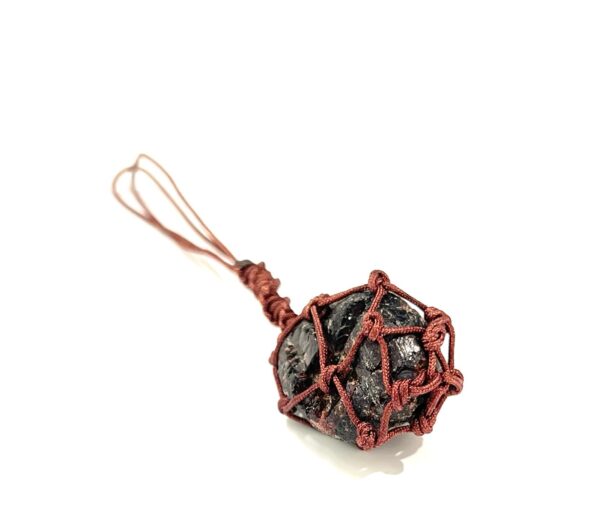 Raw Garnet Stone Keychain