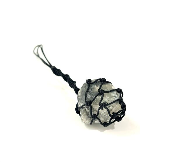 Raw Prehnite Stone Keychain