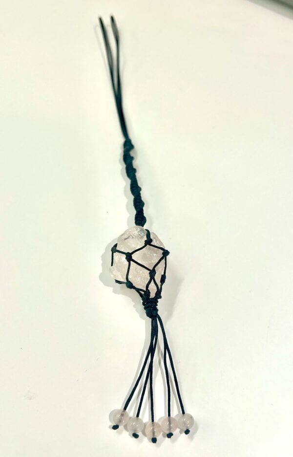 Raw Rose Quartz Keychain