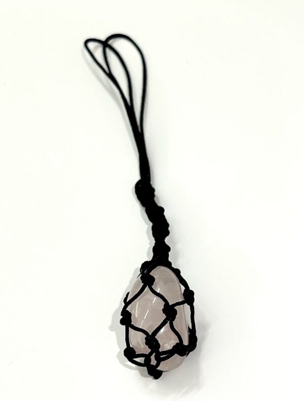 Rose Quartz Tumbled Stone Keychain