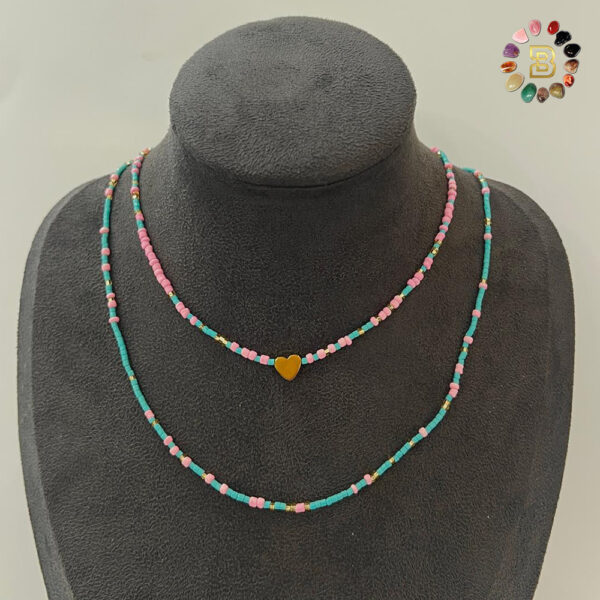 Seed Beads Necklace with Heart