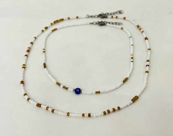 Seed Beads Necklace with Evil Eye
