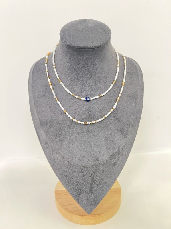Seed Beads Necklace with Evil Eye