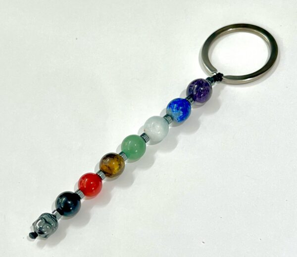 Seven Chakra with Hematite Buddha Keychain