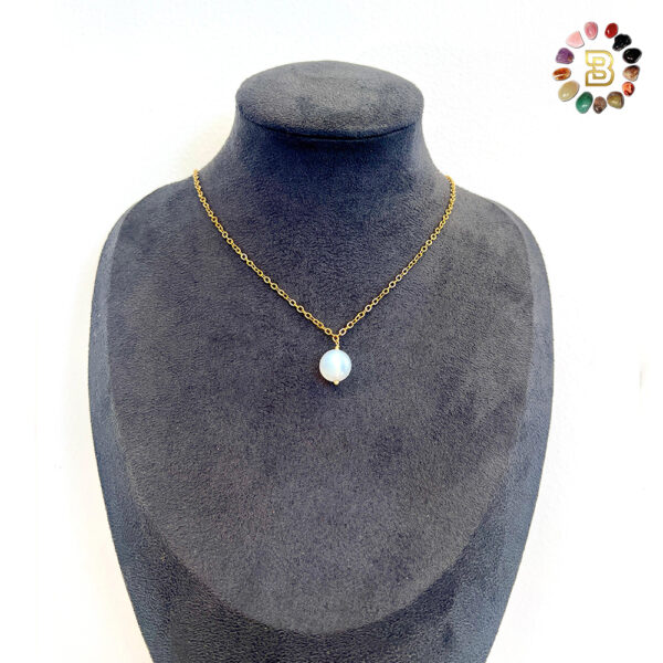 Single Stone Moonstone Stainless Steel Necklace