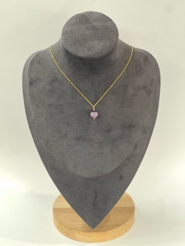 Single Stone Amethyst Stainless Steel Necklace