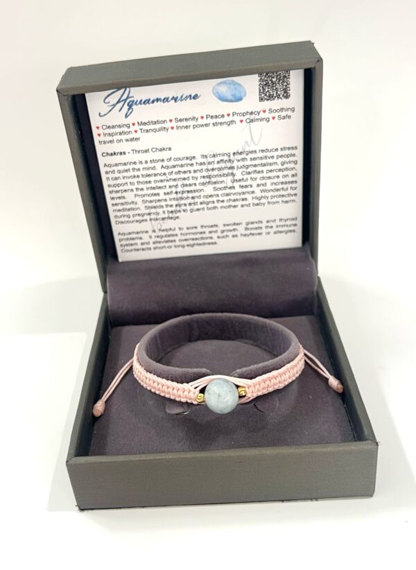 Single Stone Aquamarine Shambala Bracelet
