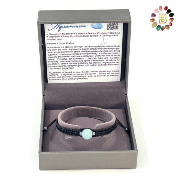 Single Stone Aquamarine Shambala Bracelet