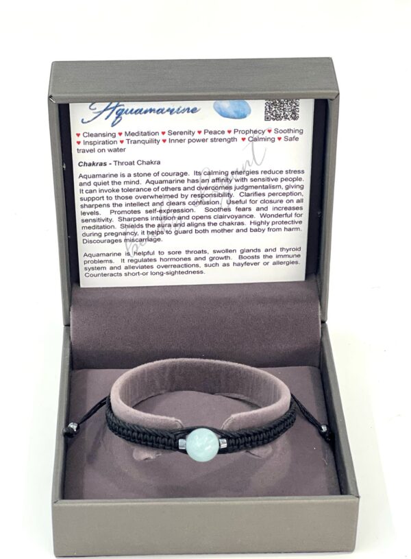 Single Stone Aquamarine Shambala Bracelet