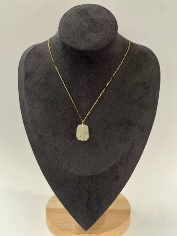 Single Stone Citrine Tumbled Stainless Steel Necklace
